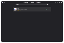 Screenshot of searching for gitg in Software app of GNOME
