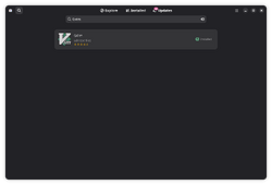 Screenshot showing search result for Gvim in Software app of GNOME